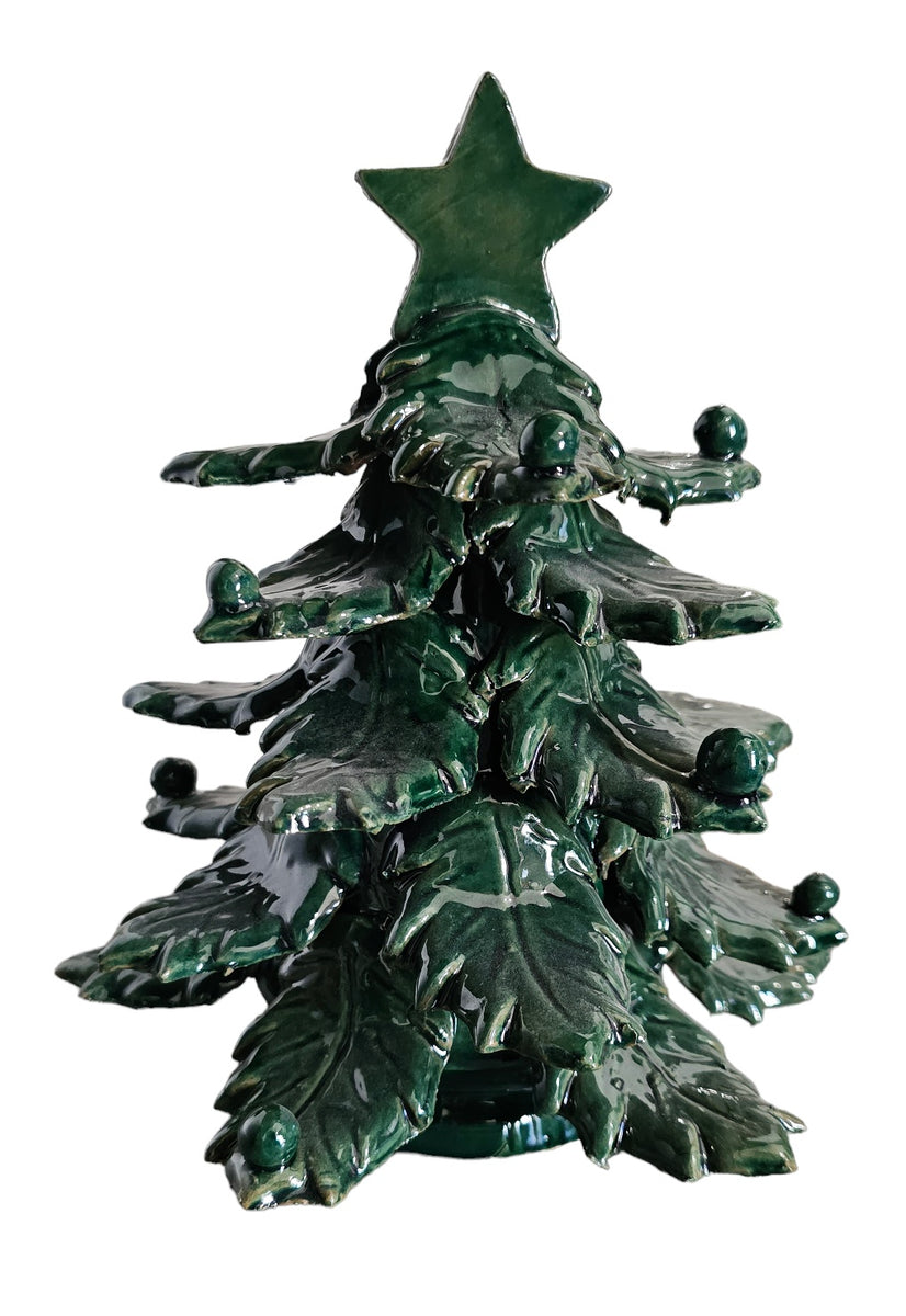 Set 75 Biglietti Di Natale DIN A6 Con Albero Effetto Mosaico - Buste C6 Stelle Verdi - 265g/m² - Fatti In Germania