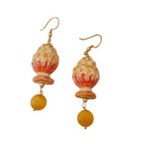 Orecchini pigna in ceramica con smalto oro