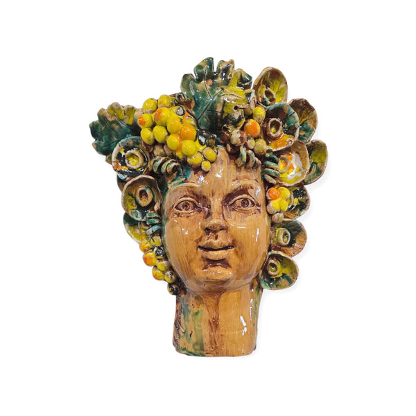 Testa di Bacco in ceramica da parete