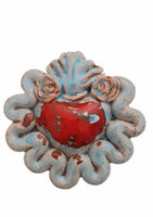 Cuore sacro in ceramica, ex voto vari colori
