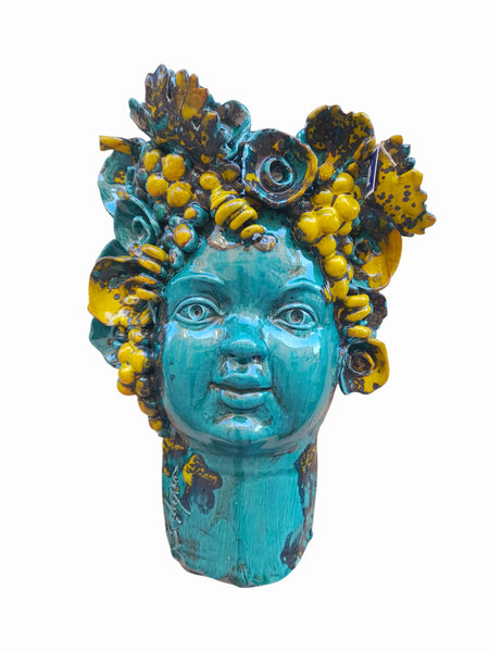 Testa di Bacco in ceramica da parete