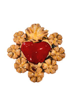 Cuore sacro in ceramica, ex voto vari colori