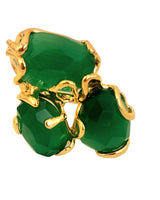Anello in ottone dorato e pietre dure