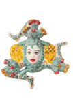 Trinacria da muro in ceramica di Caltagirone dipinta a mano. Cm 20