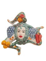 Trinacria da muro in ceramica di Caltagirone dipinta a mano. Cm 20