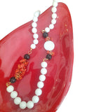 Collana agata bianca e corallo