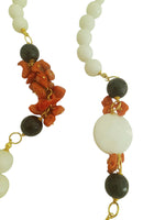 Collana agata bianca e corallo