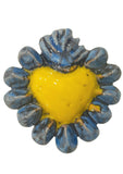 Cuore sacro in ceramica, ex voto vari colori