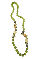 Collana lunga in quarzo e sfere in ceramica
