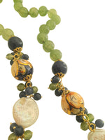 Collana lunga in quarzo e sfere in ceramica