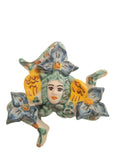 Trinacria da muro in ceramica di Caltagirone dipinta a mano. Cm 14