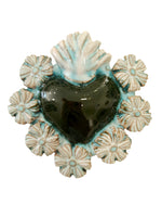 Cuore sacro in ceramica, ex voto vari colori