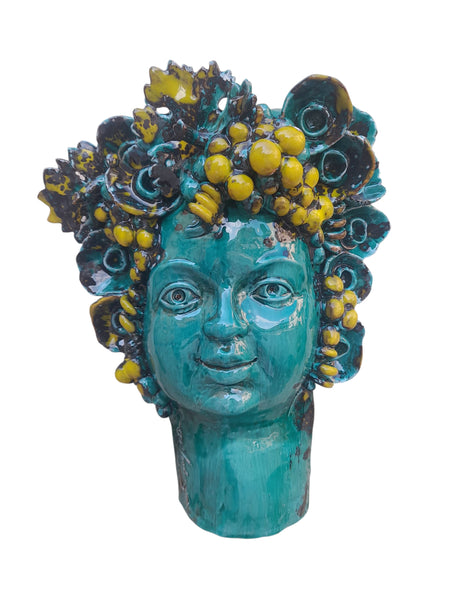 Testa di Bacco in ceramica da parete
