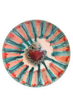 Piatto rotondo con cuore sacro diametro 25 cm