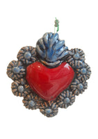 Cuore sacro in ceramica, ex voto vari colori