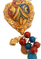 Collana con cuore sacro decorato