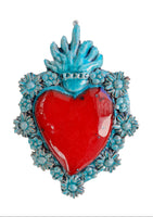 Ex Voto Cuore Sacro in Ceramica