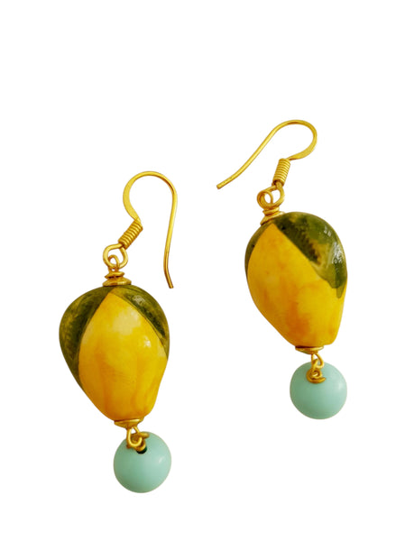 Orecchini limoni in ceramica