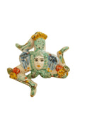 Trinacria da muro in ceramica di Caltagirone dipinta a mano. Cm 14