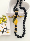Collana in onice e limone in ceramica di Caltagirone