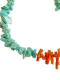 Collana e bracciale in aulite turchese e corallo