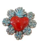 Cuore sacro in ceramica, ex voto vari colori