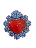 Cuore sacro in ceramica, ex voto vari colori