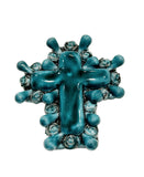 Croce ex voto devozionale siciliana in ceramica