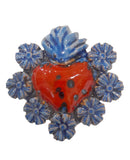 Cuore sacro in ceramica, ex voto vari colori