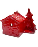 Presepe artigianale con albero e pastori in terracotta