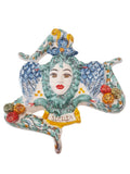 Trinacria da muro in ceramica di Caltagirone. Cm 30