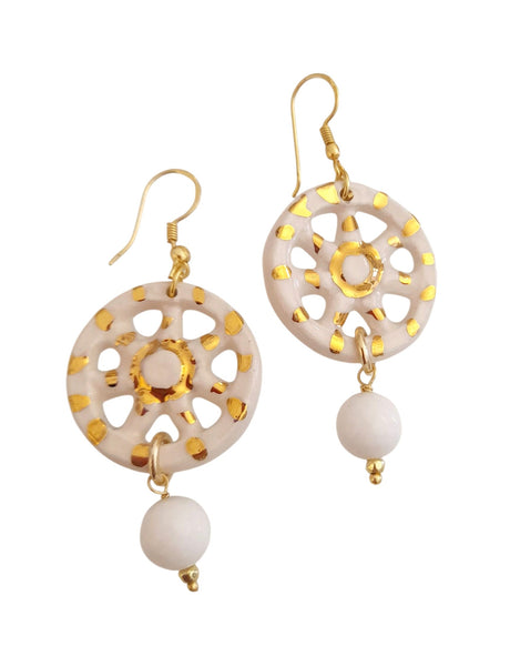 Orecchini Siciliani Ruota in Ceramica di Caltagirone