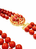 Collana a tre fili in pasta di corallo