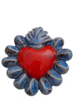 Cuore sacro in ceramica, ex voto vari colori
