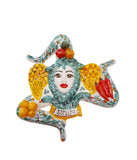 Trinacria da muro in ceramica di Caltagirone. Cm 30