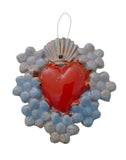 Cuore sacro in ceramica, ex voto vari colori