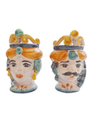 Tradizionale coppia teste di moro mignon h cm 10