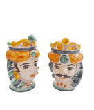 Tradizionale coppia teste di moro mignon h cm 10