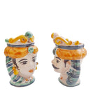 Tradizionale coppia teste di moro mignon h cm 10