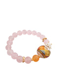 Bracciale rosa con sfera in ceramica