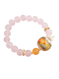 Bracciale rosa con sfera in ceramica