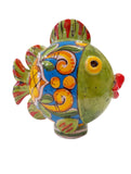 Pesce in ceramica di Caltagirone, interamente realizzato e dipinto a mano.