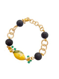 Bracciale limone e pietra lavica