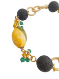 Bracciale limone e pietra lavica