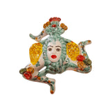Trinacria da muro in ceramica di Caltagirone dipinta a mano. Cm 20