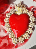 Ex Voto Cuore Sacro in Ceramica