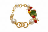 Bracciale fico d'India con perle