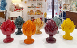 Carciofo siciliano in ceramica h cm 12, vari colori