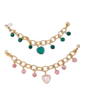 Bracciale con cuore in cristallo, vari colori