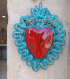 Ex Voto Cuore Sacro in Ceramica